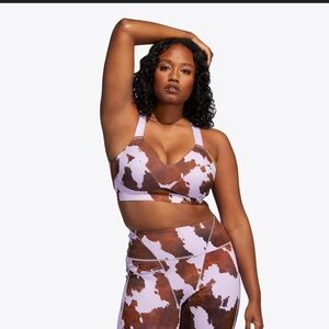 NEW Adidas x Ivy Park Medium Support Cut Out Bra Cow Print Rodeo
